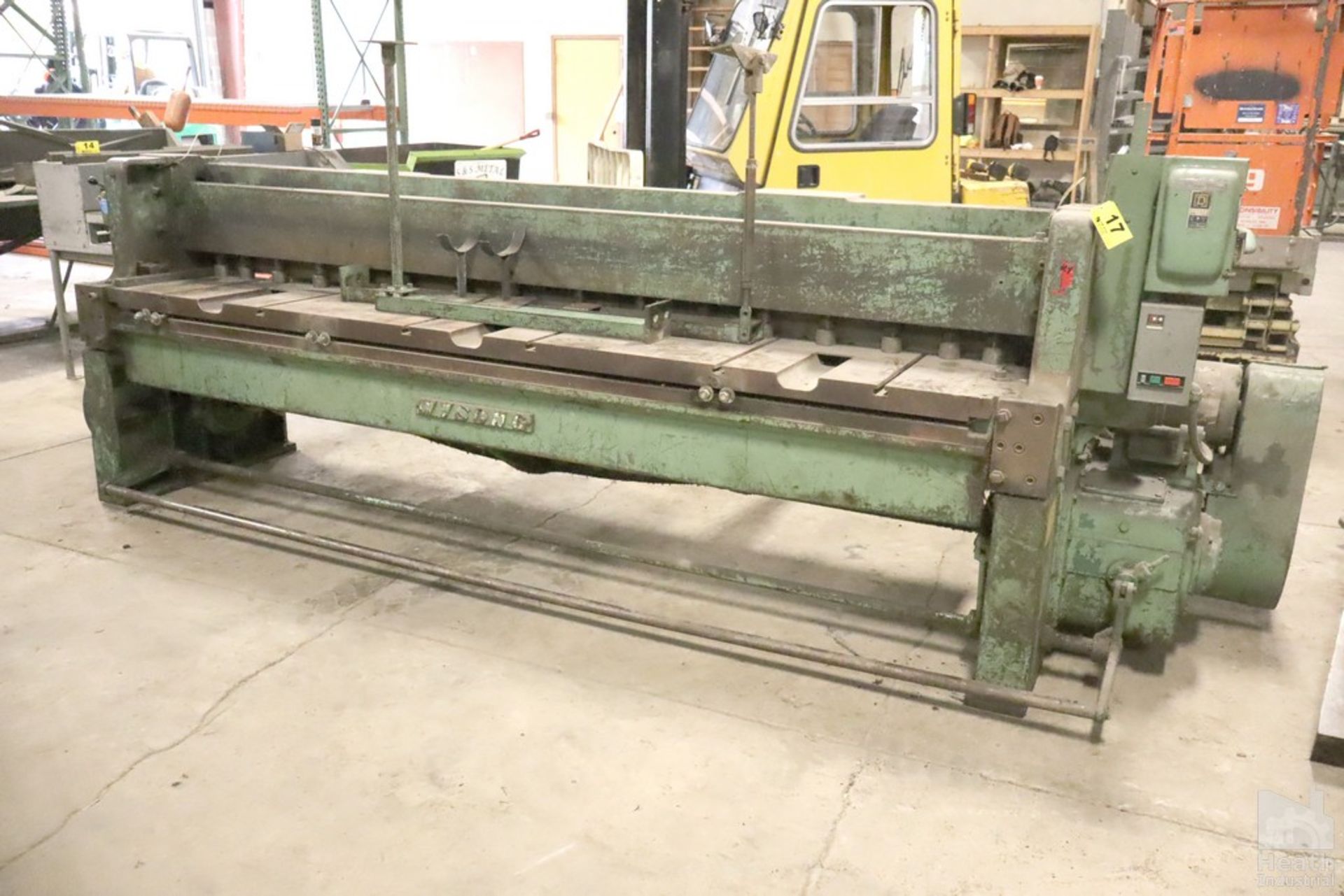 WYSONG 10' x 1/4" POWER SQUARING SHEAR, 5' SQUARING ARM, (2) SUPPORT ARMS, BACK GAUGE