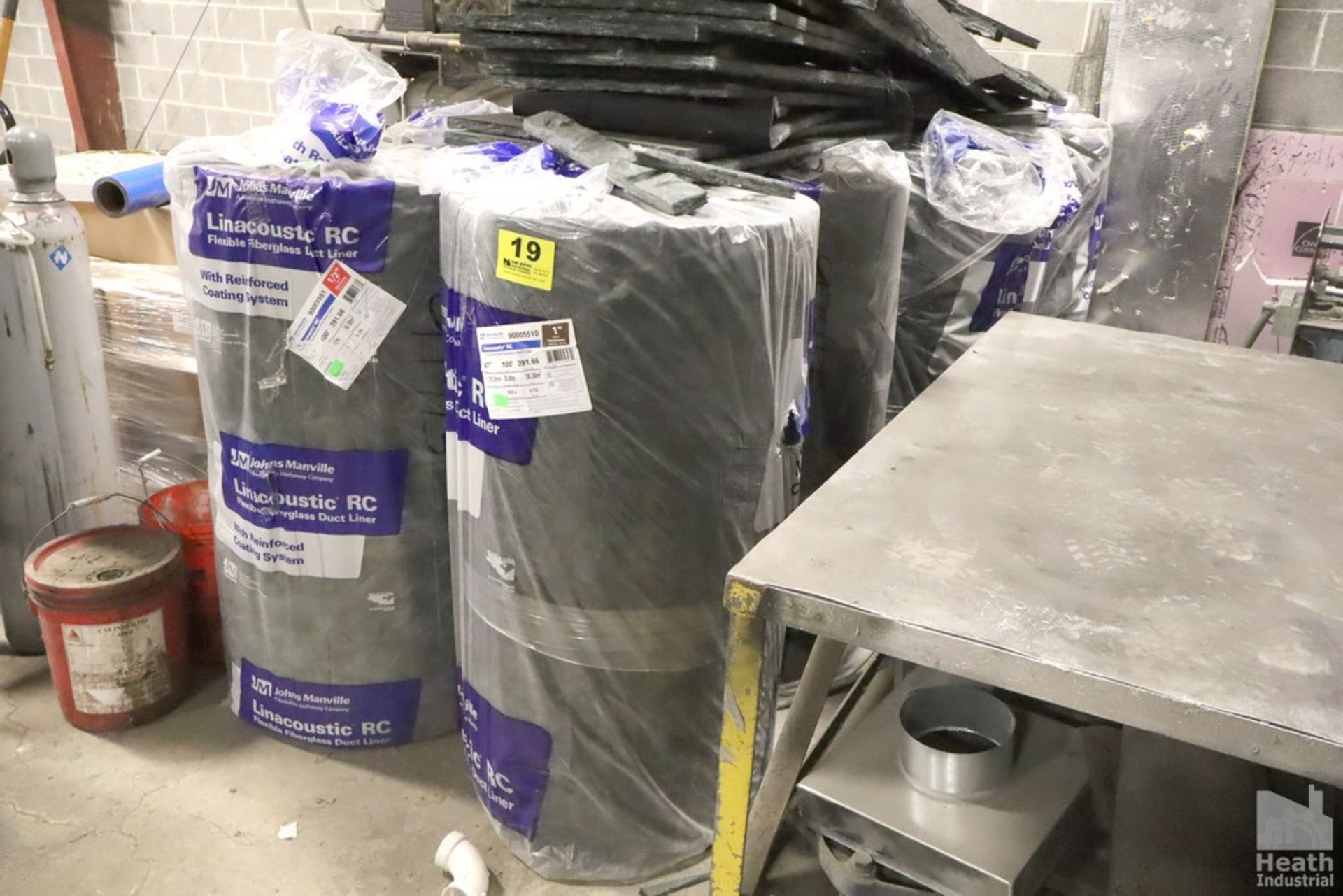 (8) ROLLS OF LINAROUSTIC RC FLEXIBLE FIBERGLASS DUCT LINER 100' EACH