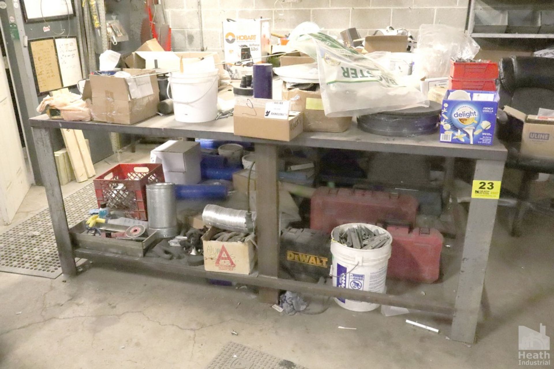 STEEL SHOP TABLE 88" X 120" (NO CONTENTS) - Image 2 of 3