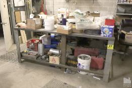 STEEL SHOP TABLE 88" X 120" (NO CONTENTS)
