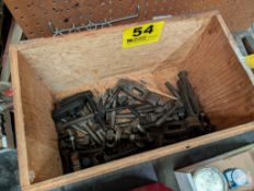 ASSORTED HOLD DOWNS IN WOOD CRATE