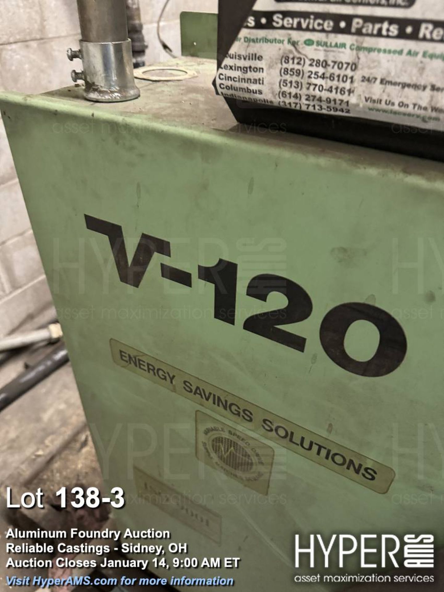 Sullair model V-120-50L/A air compressors s/n 003-139528 - Image 4 of 5