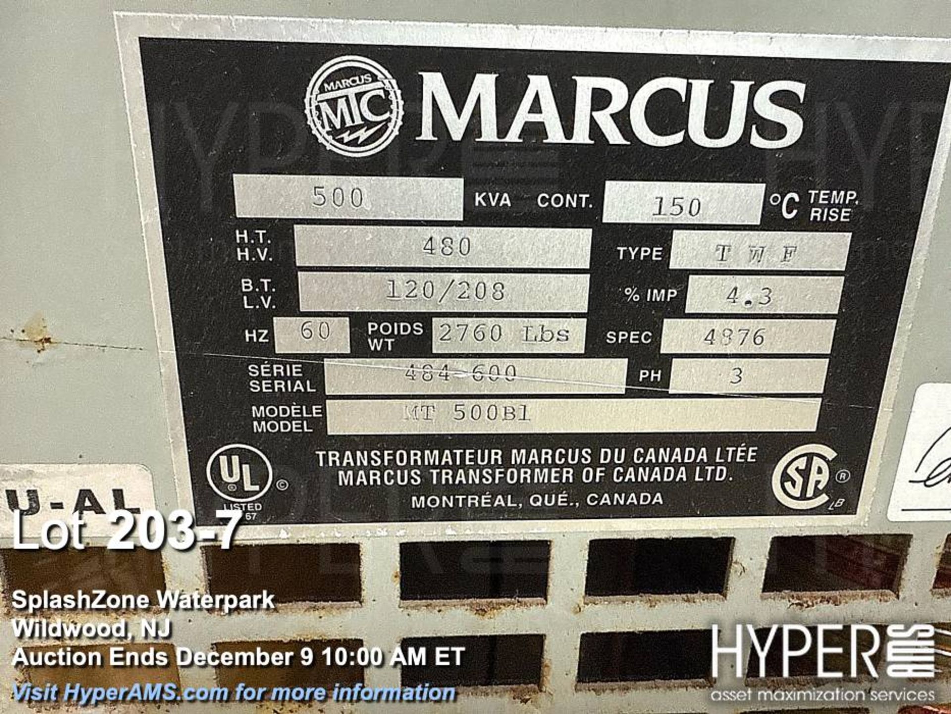 Lot of Electrical Switch Gear as pictured including: Square D Model 6 Motor Control Center, 500 kVA, - Image 7 of 14