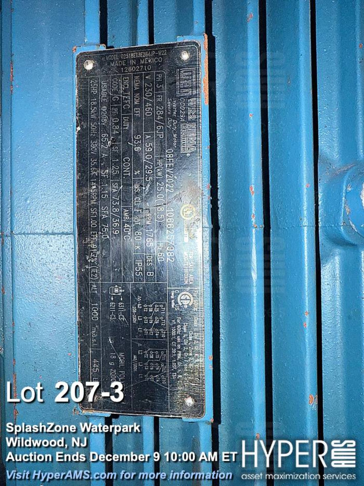 Neptune-Benson Model 2631 filter basket and pump, 25 HP motor - Image 3 of 4