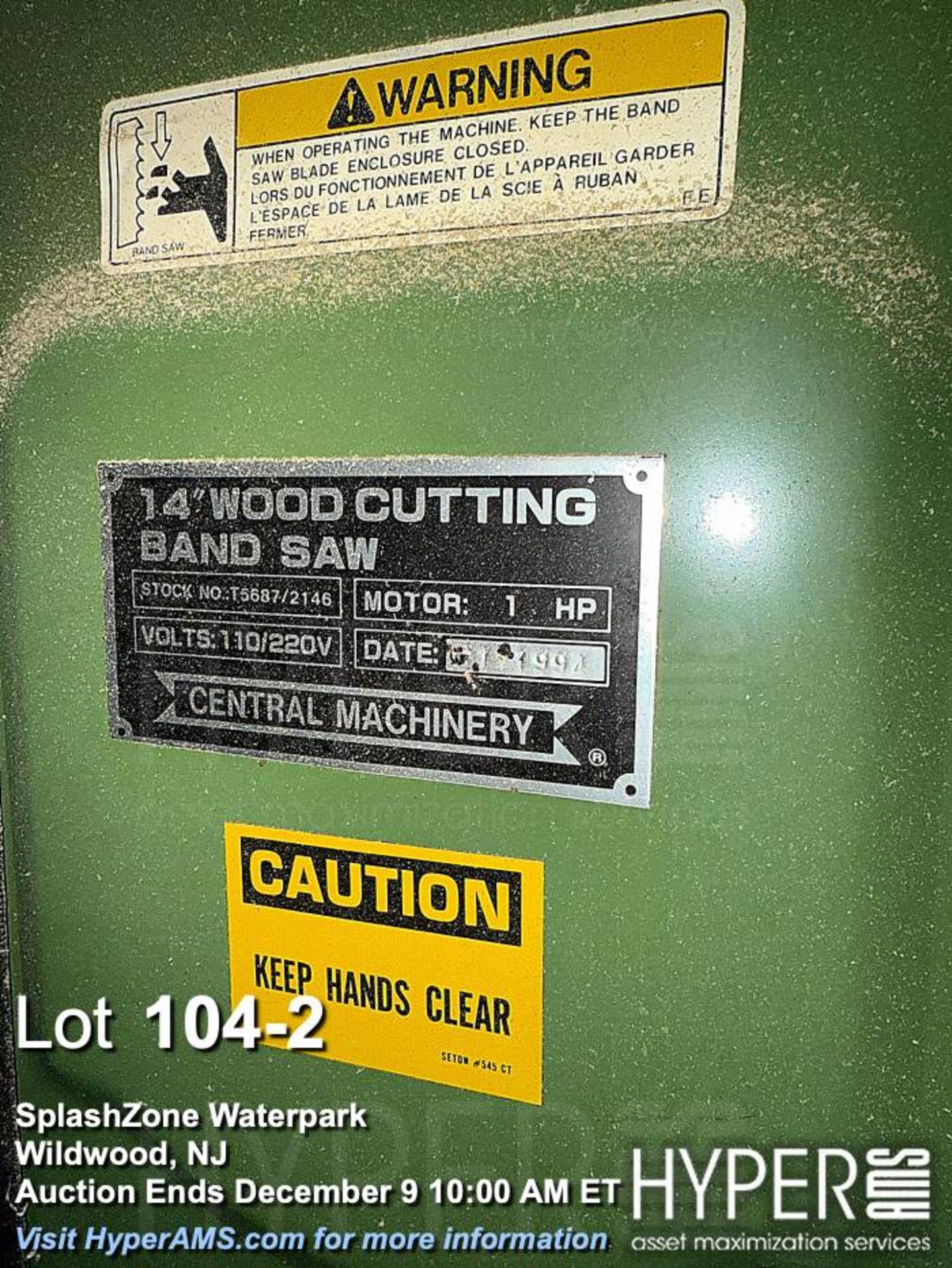 Central Machinery 14" Wood Cutting Band Saw, 1 HP, 110/220V, Serial T5803/7146 - Image 2 of 2