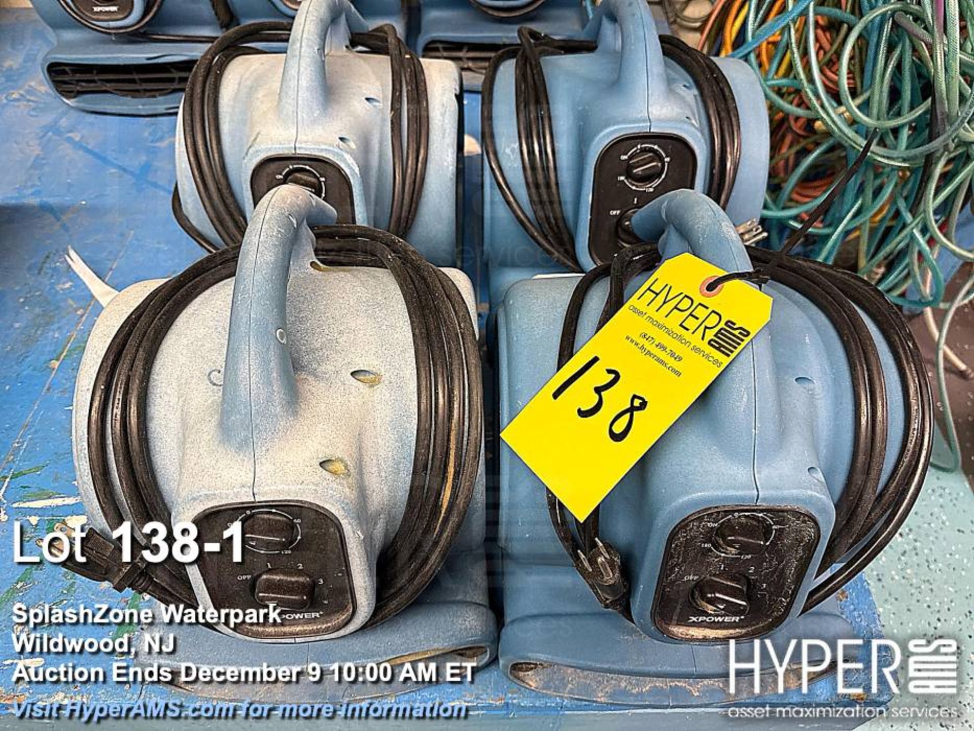 Lot of (4) XPOWER P-230AT-BLUE Air Mover 115V 60Hz 1/4 HP with 3 Speed Settings