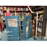 Metal Storage Cabinet, 60x24x60â€ high with contents paints etc