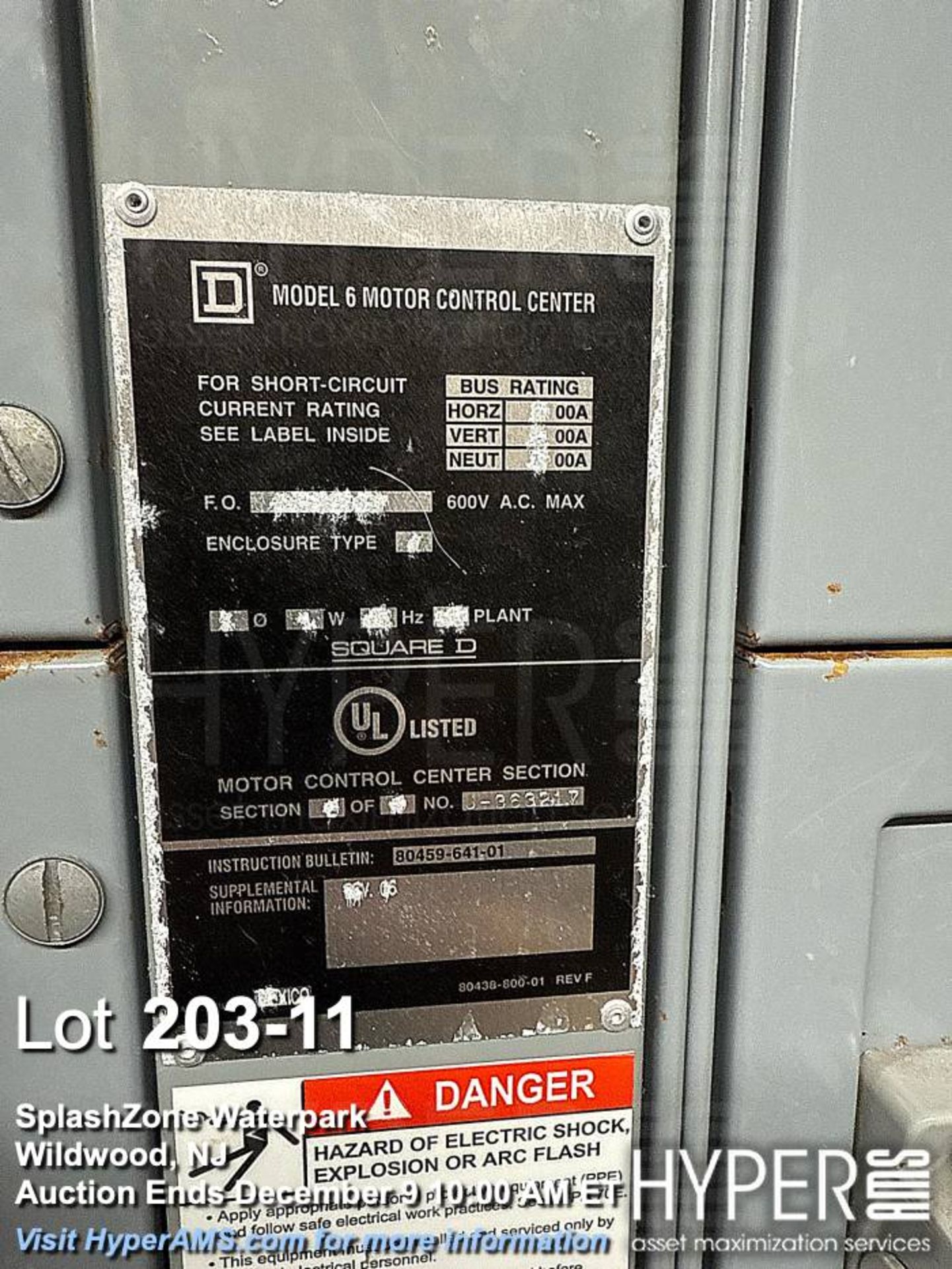 Lot of Electrical Switch Gear as pictured including: Square D Model 6 Motor Control Center, 500 kVA, - Image 11 of 14