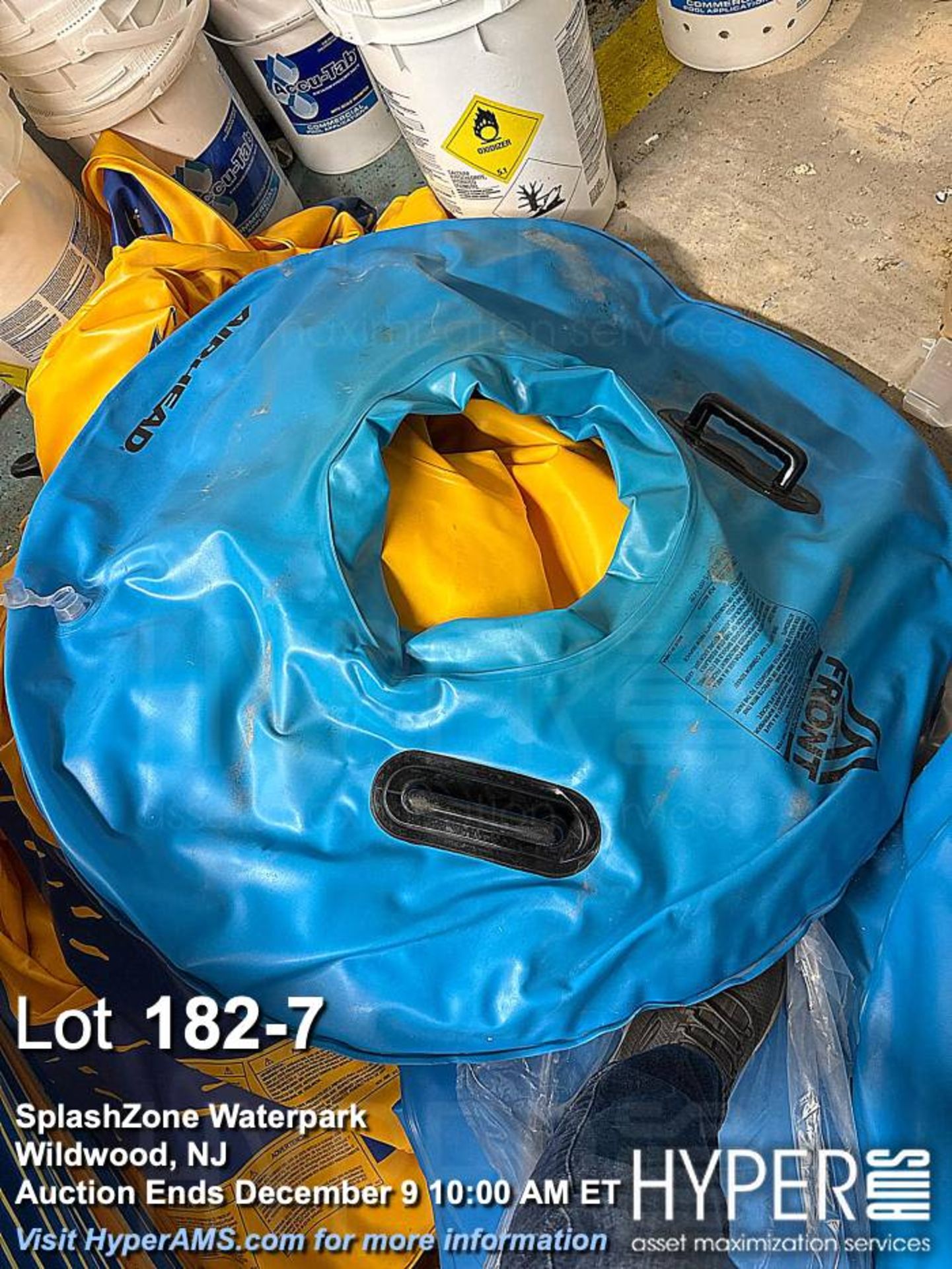 ZPRO ZC8V48 Inflatable Waterpark Tubes, Yellow & Blue, approximately 48 inches in diameter, 2-person - Image 7 of 8