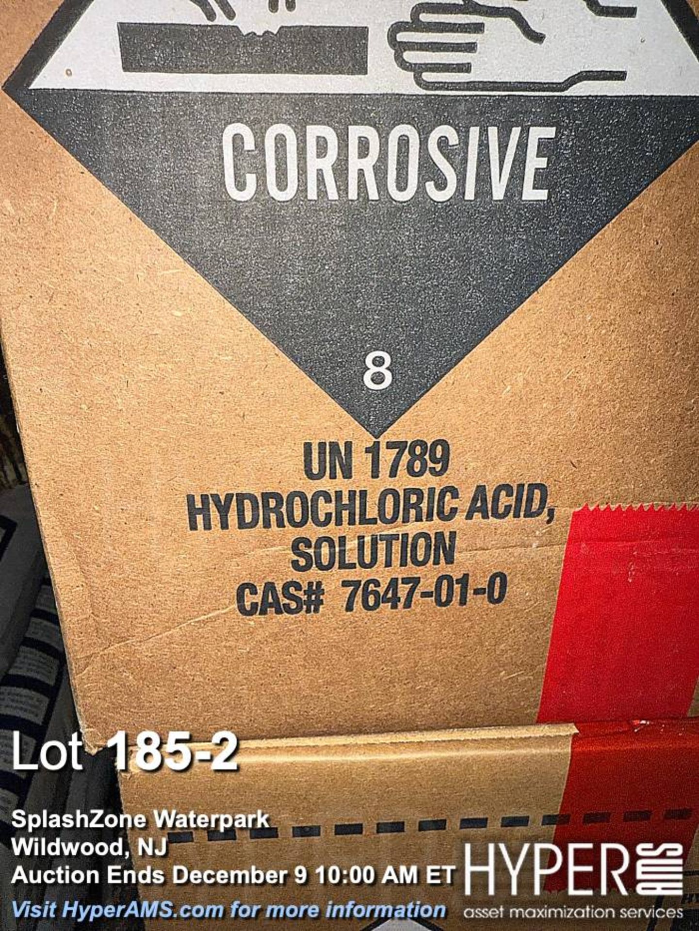 Lot (12) cases Hydrochloric Acid HCl, 4 x 1 Gallon Bottles, UN 1789, CAS 7647-01-0 - Image 2 of 2