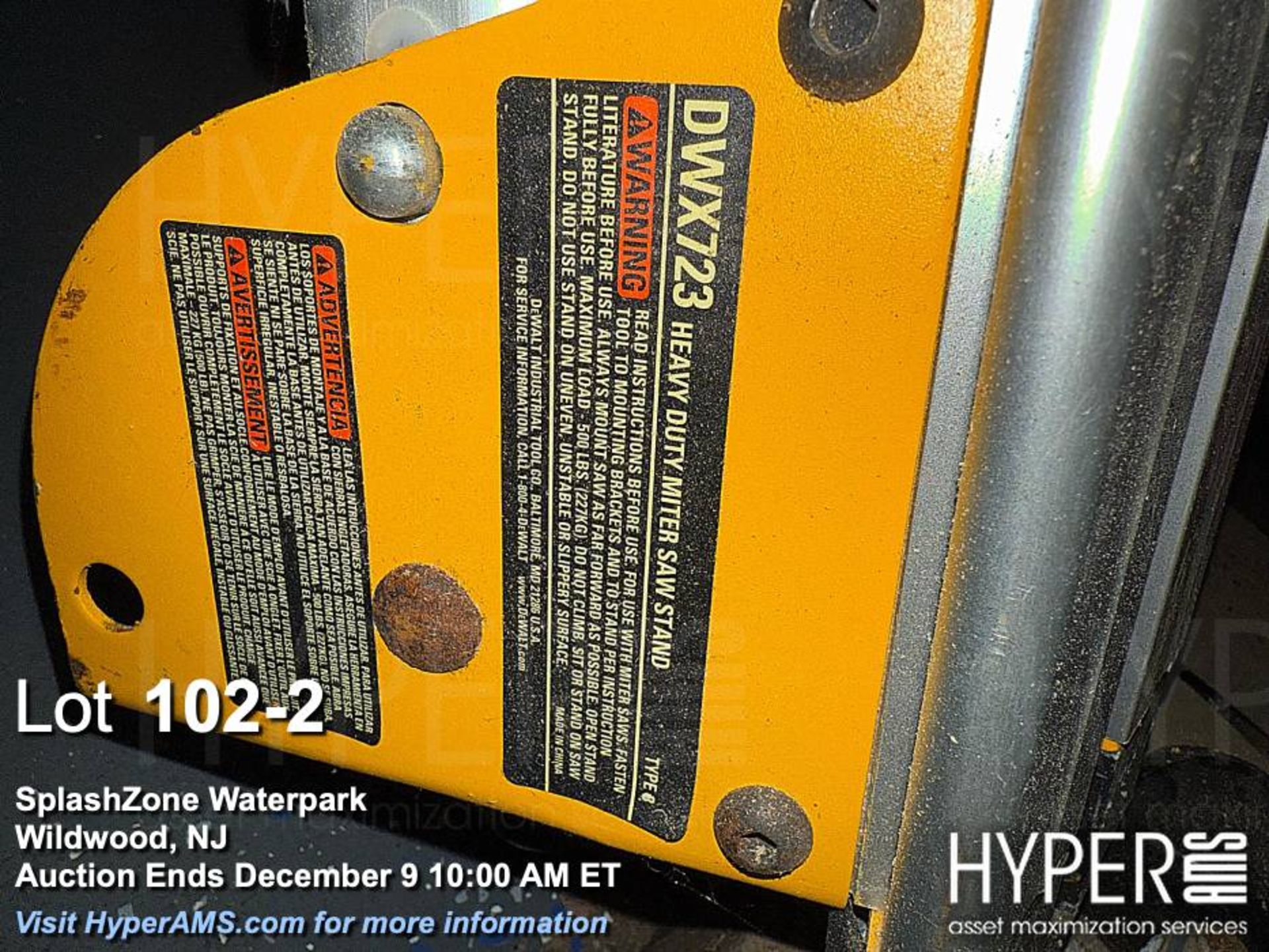 DEWALT DWX723 Heavy Duty Miter Saw Stand, 500 lbs Capacity - Image 2 of 2