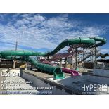 WhiteWater West Industries twin-slide attraction, complete. Overall slide height 40 feet, includes "