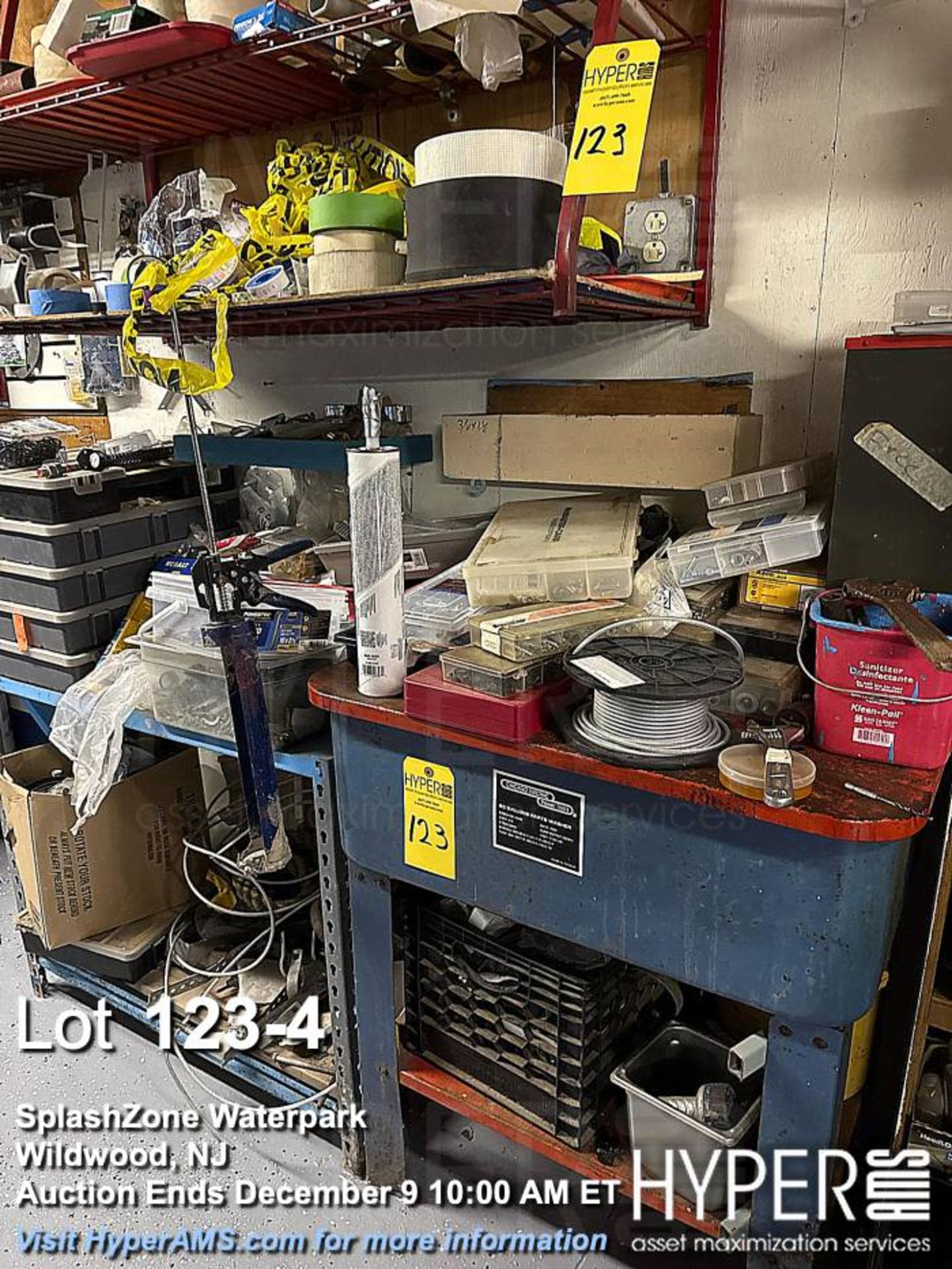 Lot: Maintenance shop items, sump pump, parts cleaner, tools, parts, grommets, all items as pictured - Image 4 of 5