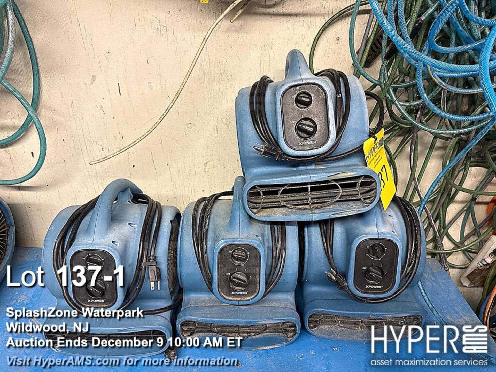 Lot of (4) XPOWER P-230AT-BLUE Air Mover, 1/4 HP, 115V, 2.3A,