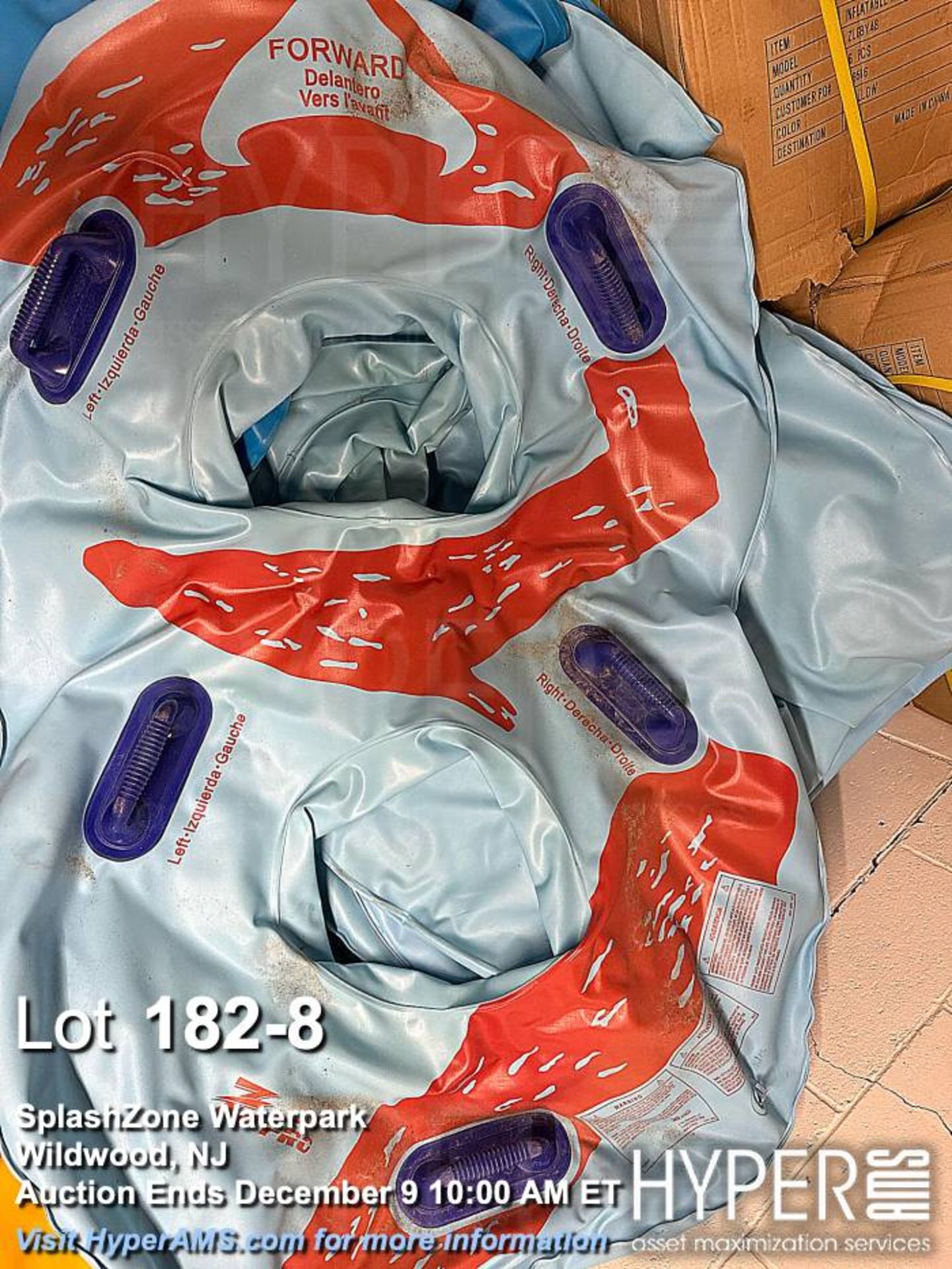 ZPRO ZC8V48 Inflatable Waterpark Tubes, Yellow & Blue, approximately 48 inches in diameter, 2-person - Image 8 of 8