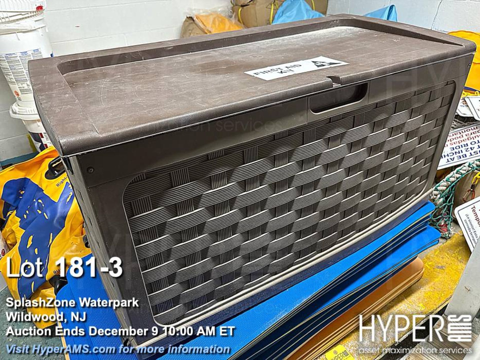 Blue & Orange EVA Foam Exercise Mats, Textured, Approx. 68"x24", storage bin - Image 3 of 4