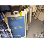 Lot (7) Signicade Deluxe A-frame Sign Stand, Plastic, White, Double-sided