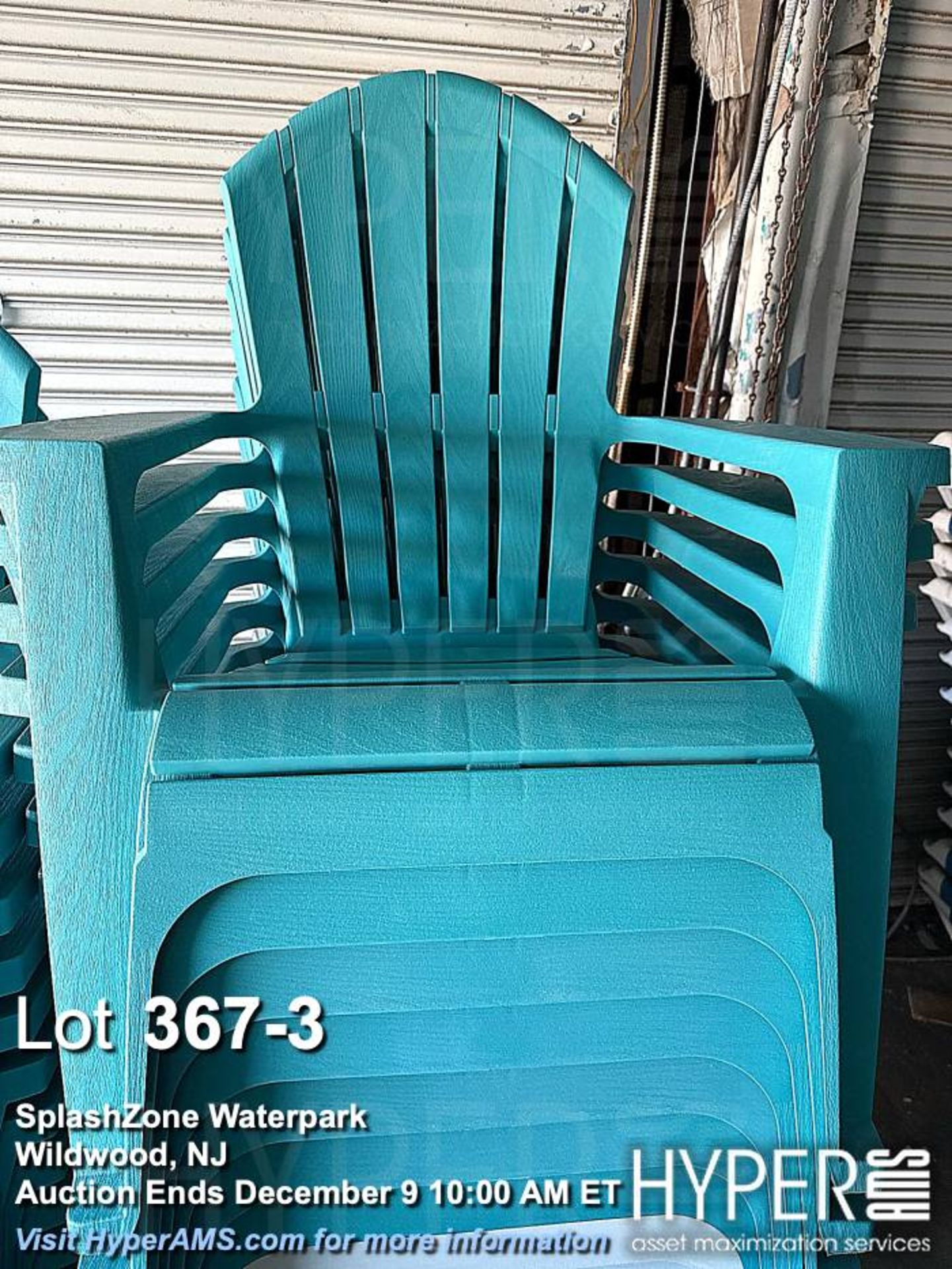 Lot of (25) Stackable Outdoor Plastic Adirondack Chairs - Image 3 of 3