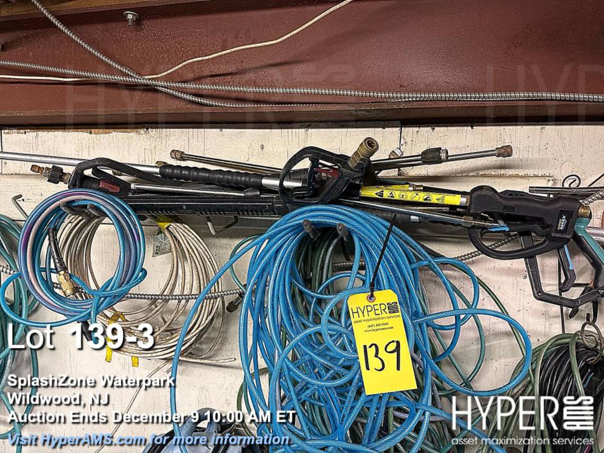 Lot of extension cords, paint hose, air hose, extension cords, pressure washing wands as pictured - Image 3 of 3