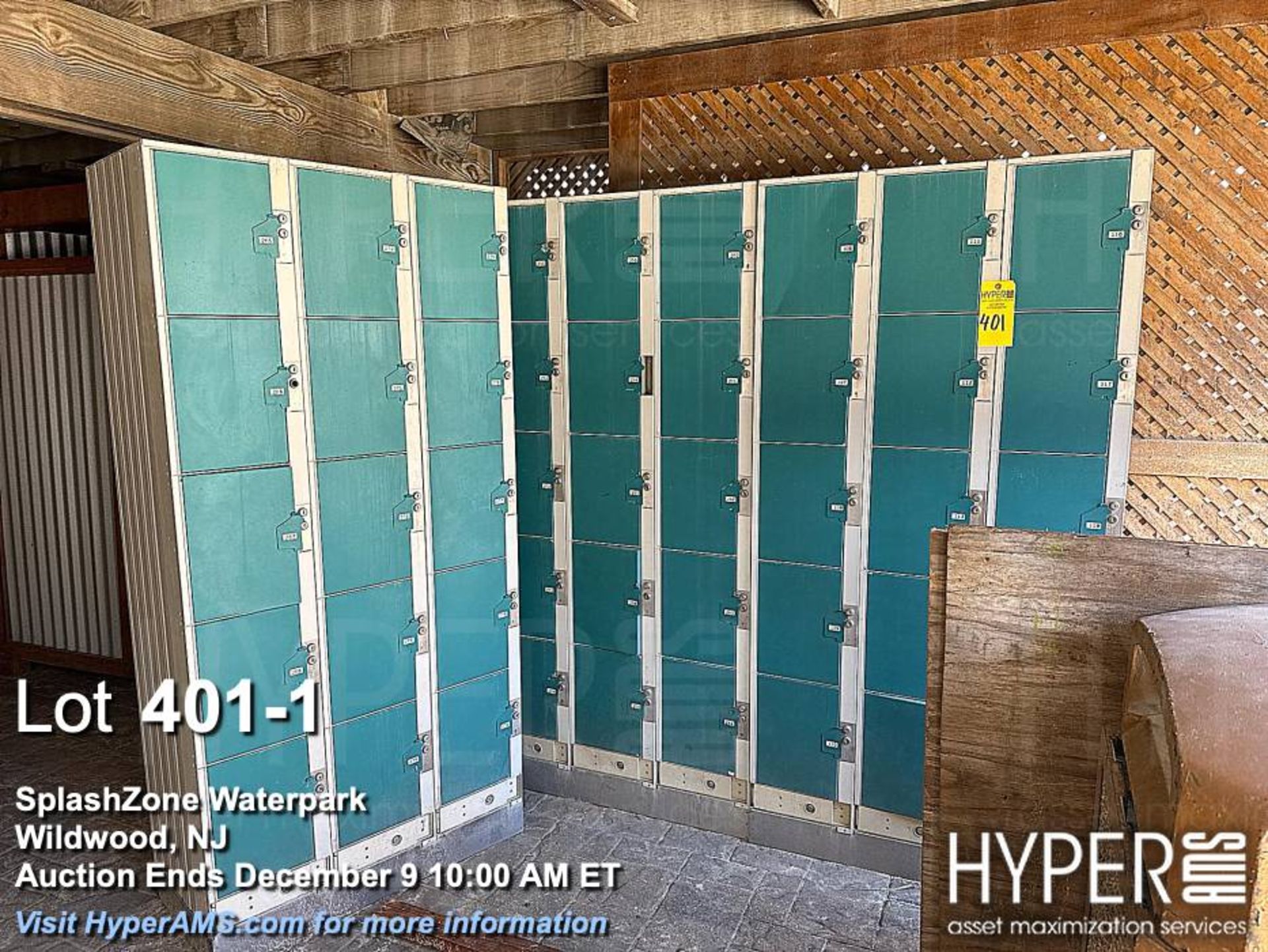 American Locker Key Operated Lockers, 345 Compartments, Teal