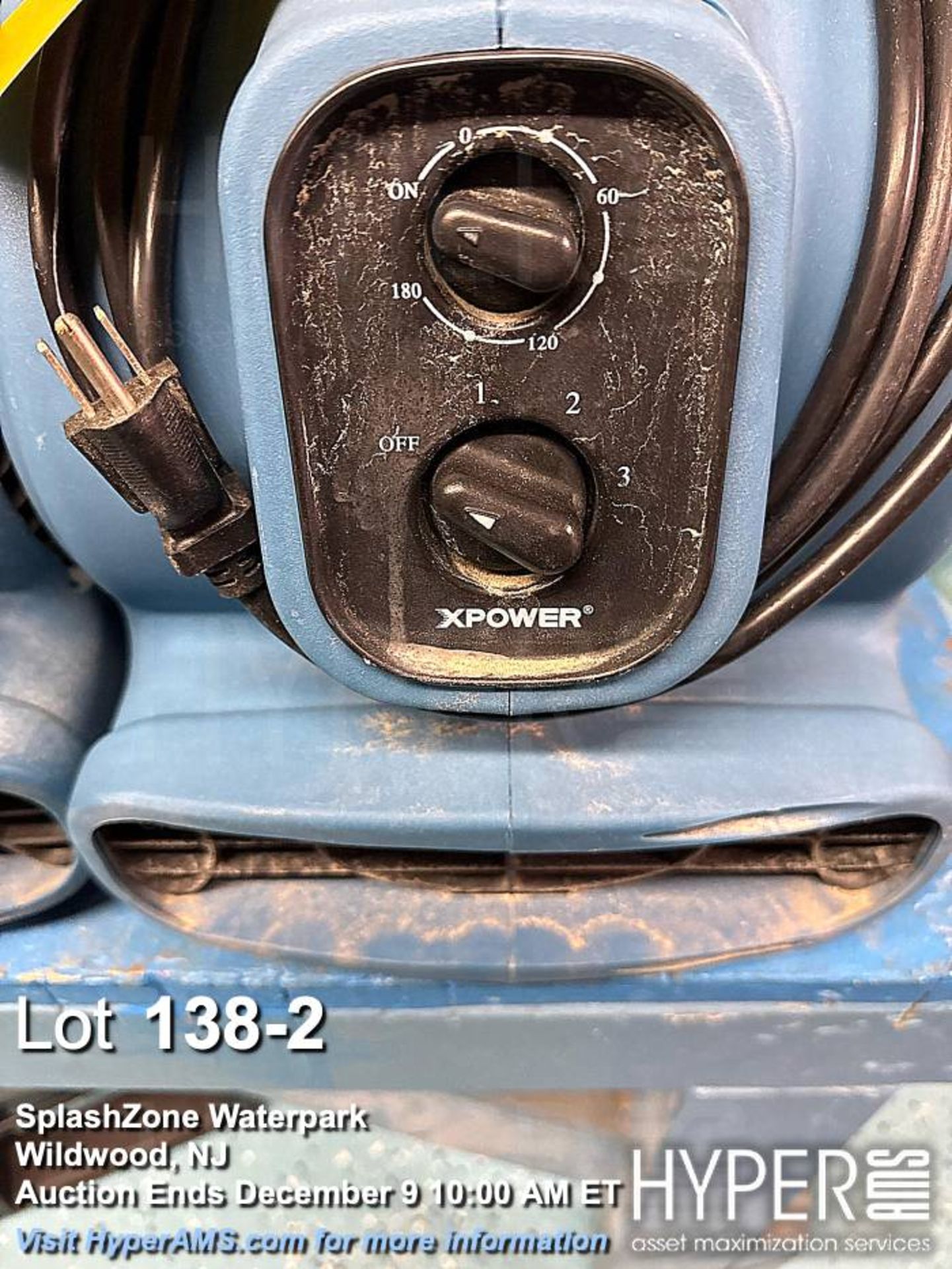 Lot of (4) XPOWER P-230AT-BLUE Air Mover 115V 60Hz 1/4 HP with 3 Speed Settings - Image 2 of 3