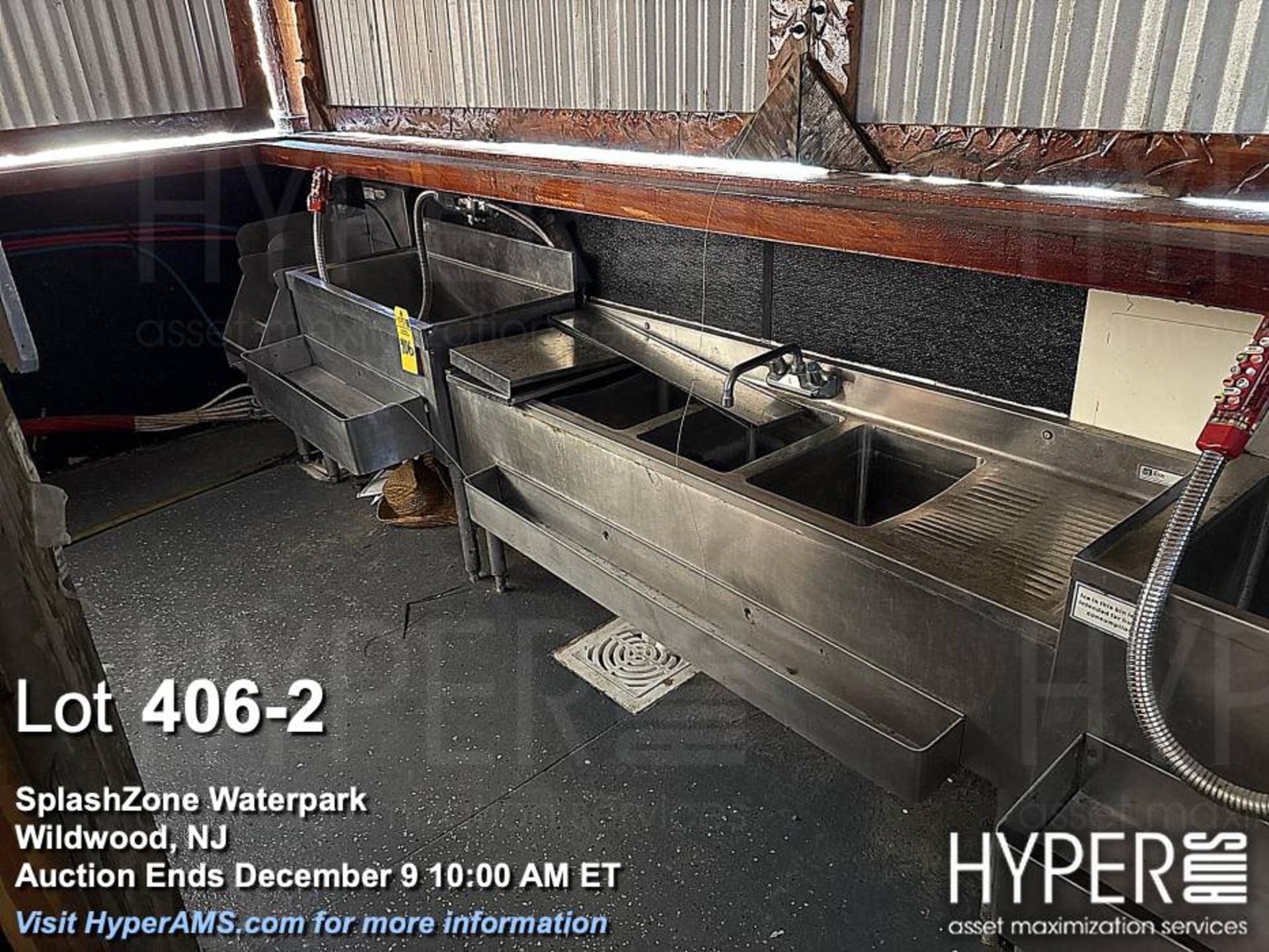 Lot bar sink combination: Supreme Metal & John Boos Commercial Stainless Steel Sink Units, NSF Certi - Image 2 of 12