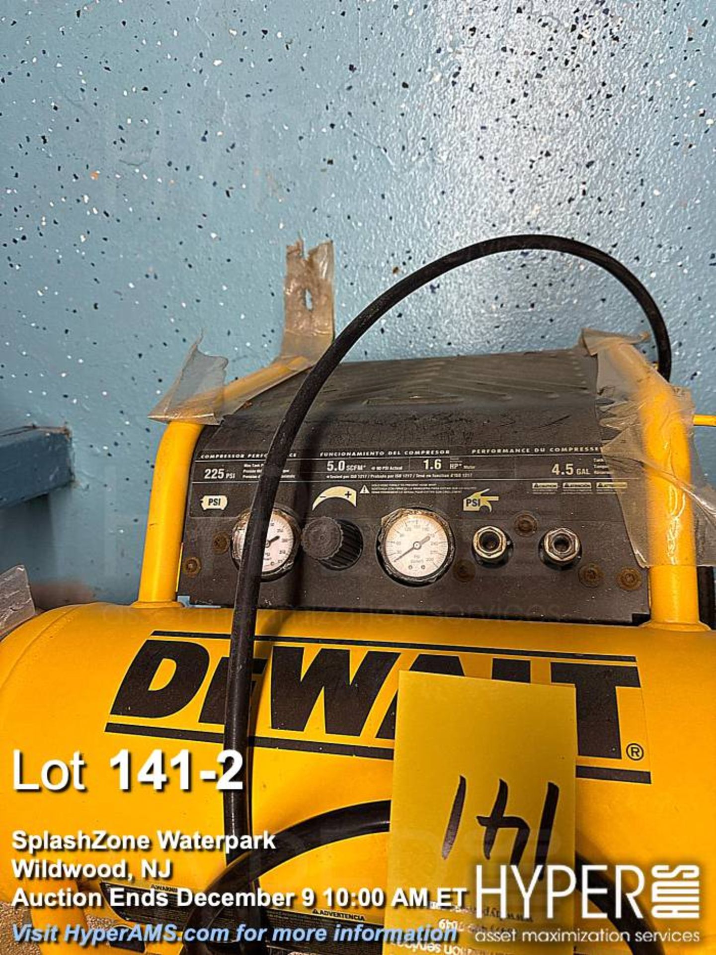 DEWALT D55146 Portable Air Compressor, 225 PSI, 4.5 Gallon, 5.0 SCFM - Image 2 of 3
