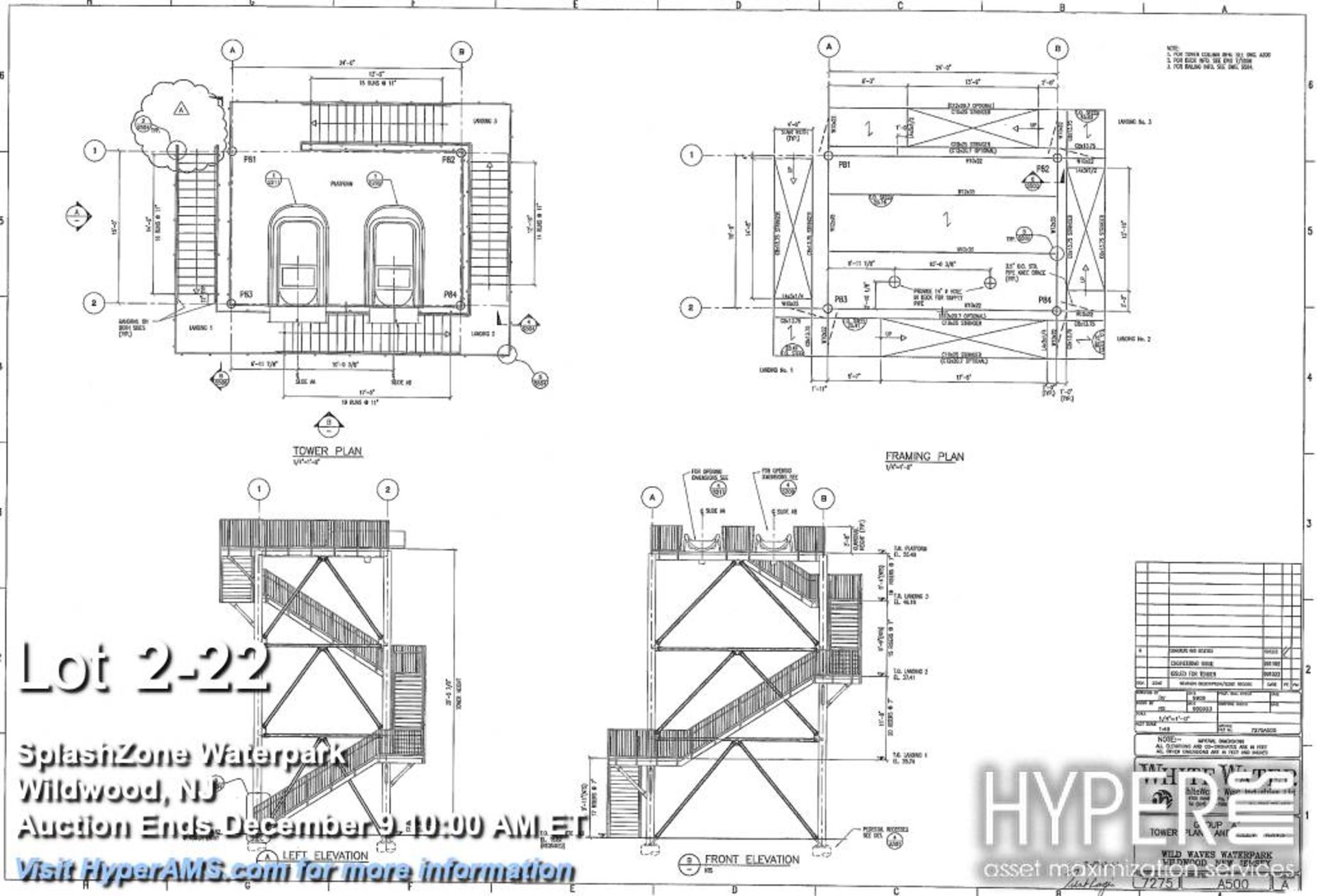 WhiteWater West Industries twin-slide attraction, complete. Overall slide height 40 feet, includes " - Image 22 of 22