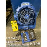 Kobalt 24V Max Portable Fan with Battery & Charger, Lithium-Ion