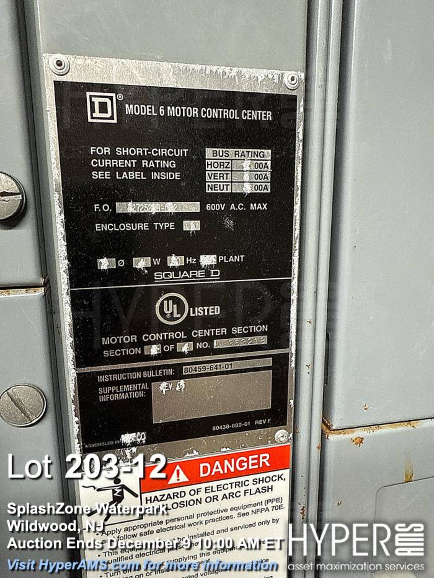 Lot of Electrical Switch Gear as pictured including: Square D Model 6 Motor Control Center, 500 kVA, - Image 12 of 14