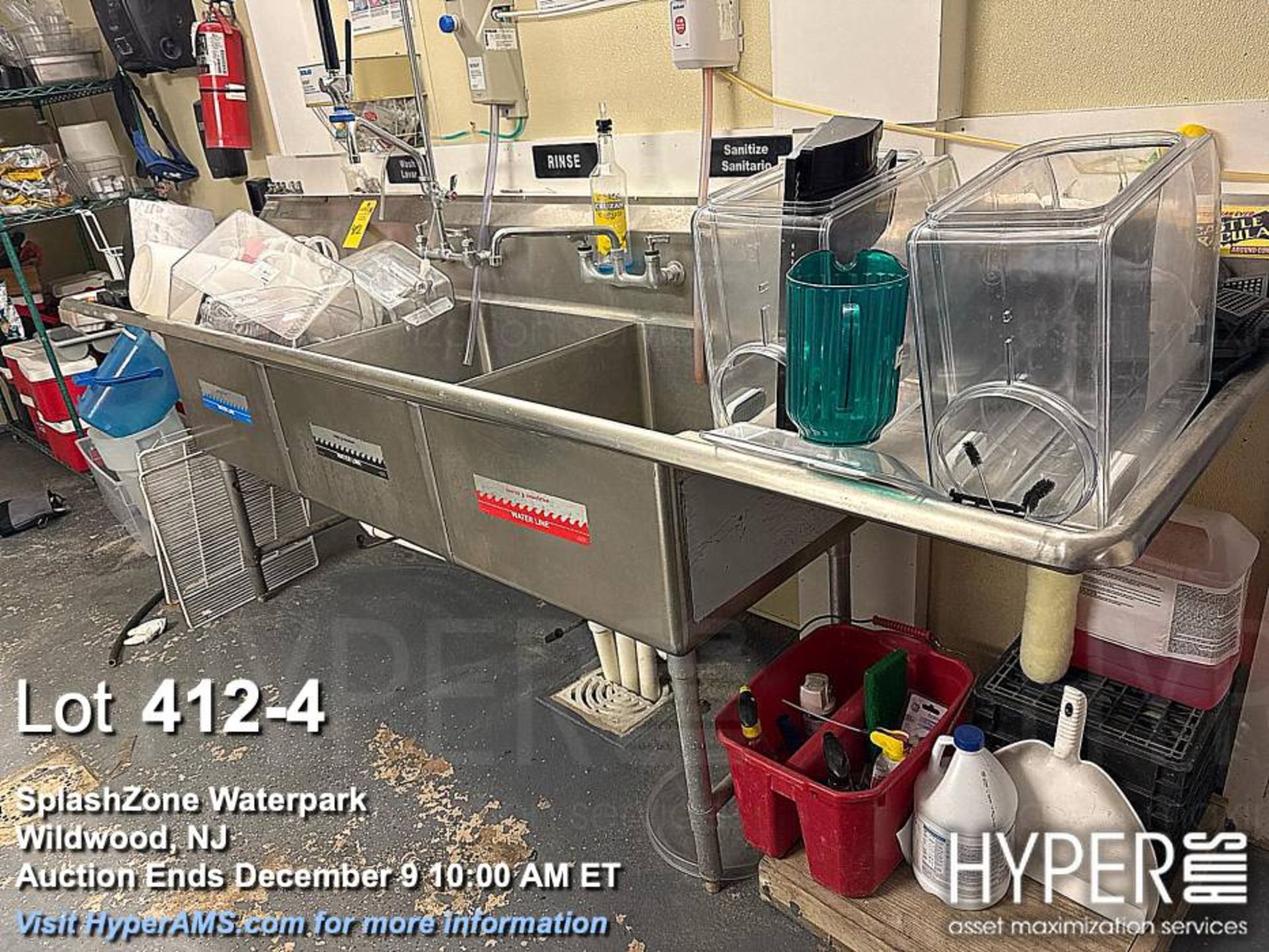 KCS Commercial Stainless Steel Triple Compartment Sink, NSF Certified - Image 4 of 5