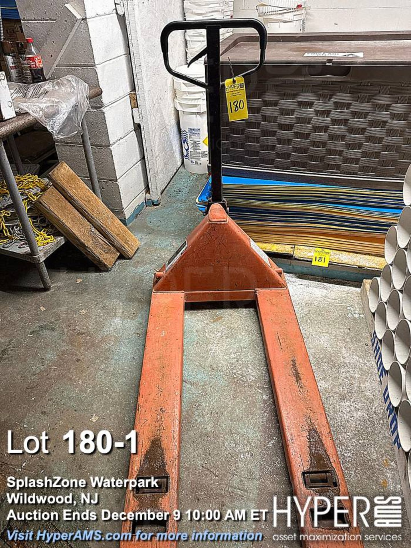 2.5 Ton Pallet Jack, Orange, Metal Construction, Standard Handle