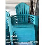 Lot of (25) Stackable Outdoor Plastic Adirondack Chairs, Turquoise