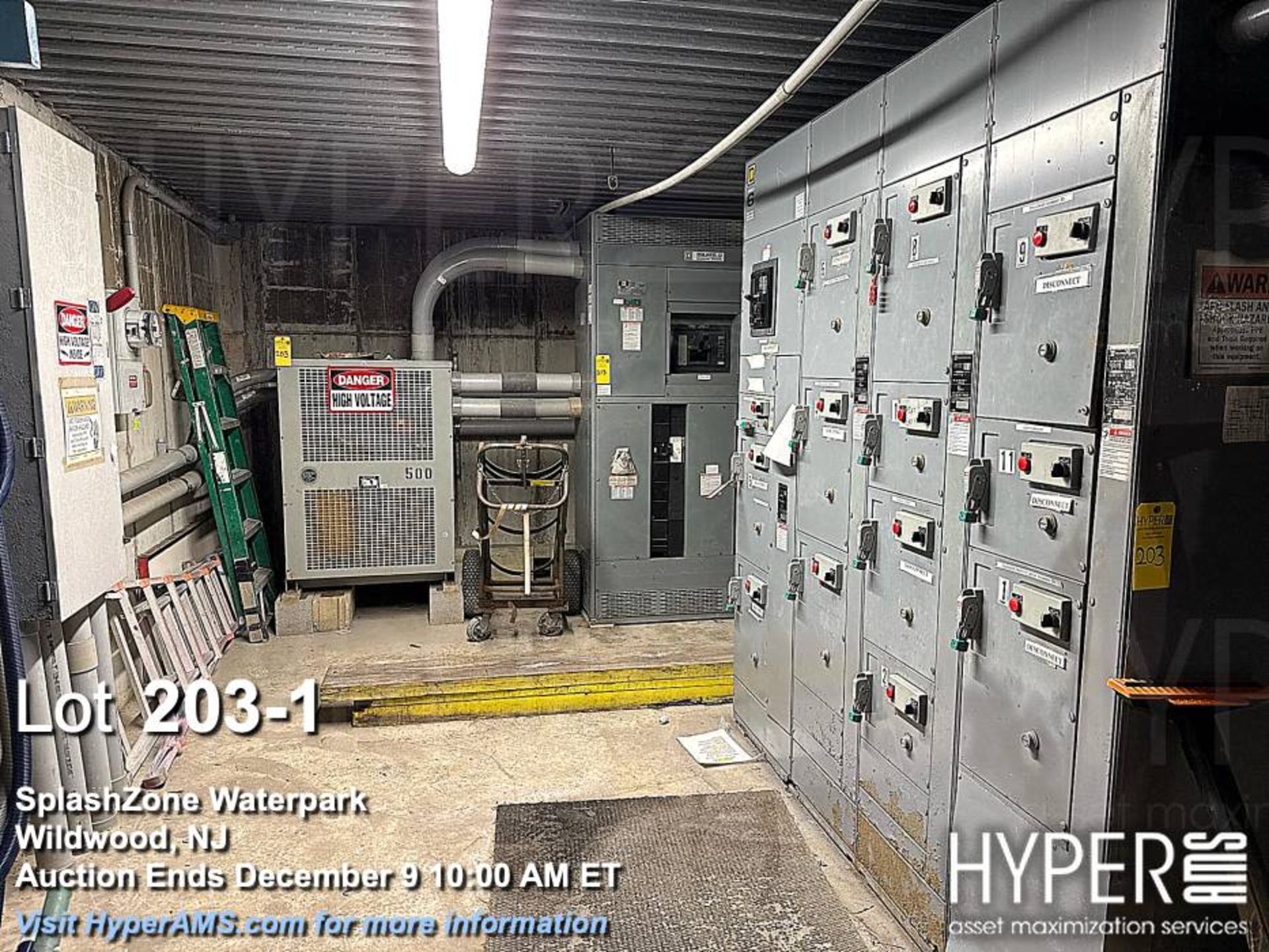Lot of Electrical Switch Gear as pictured including: Square D Model 6 Motor Control Center, 500 kVA,