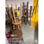 Lot apx (10) wooden barstools