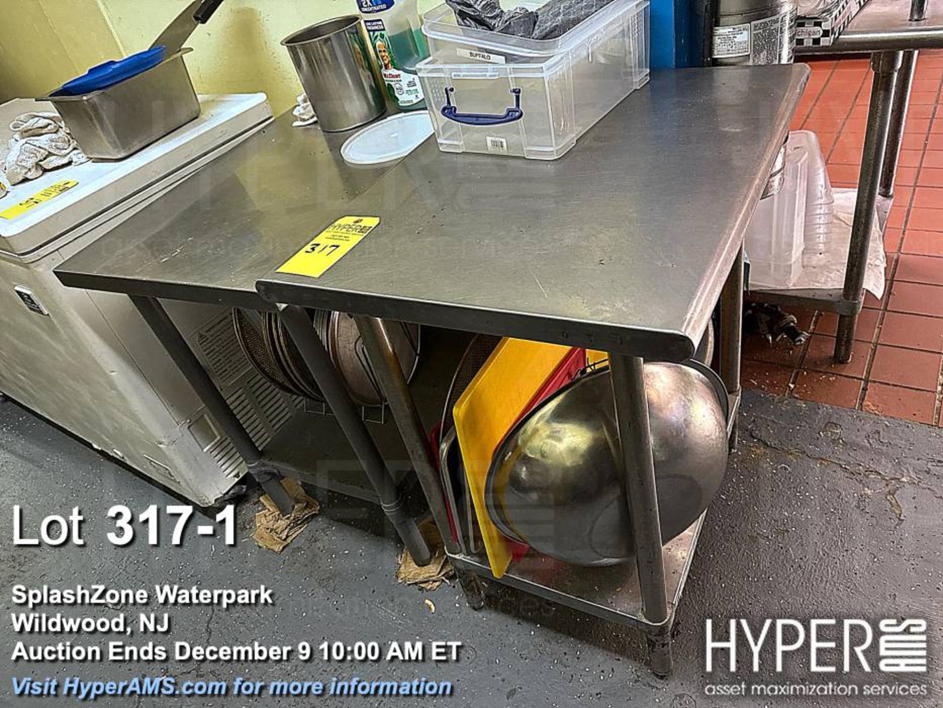 Lot (2) SS work tables 30" x 24"