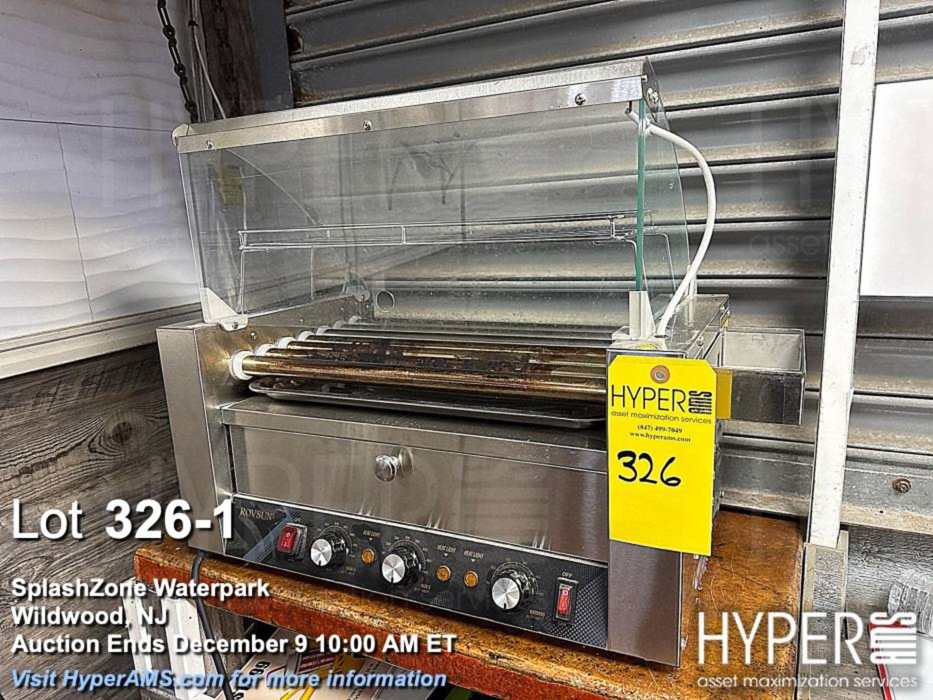 ROVSUN Commercial Hot Dog Roller Grill, 5 Rollers, Glass Cover