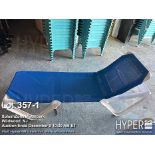 Lot (18) Stackable White and Blue Chaise Lounge Chairs