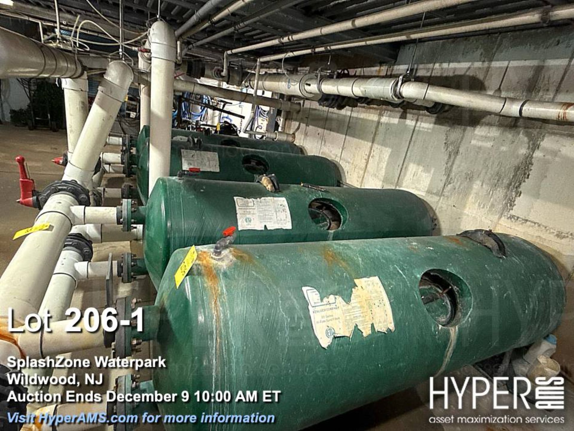 Lot of (4) Kenloch FF Series Hi-Rate Sand Filters - Commercial Aquaculture Systems