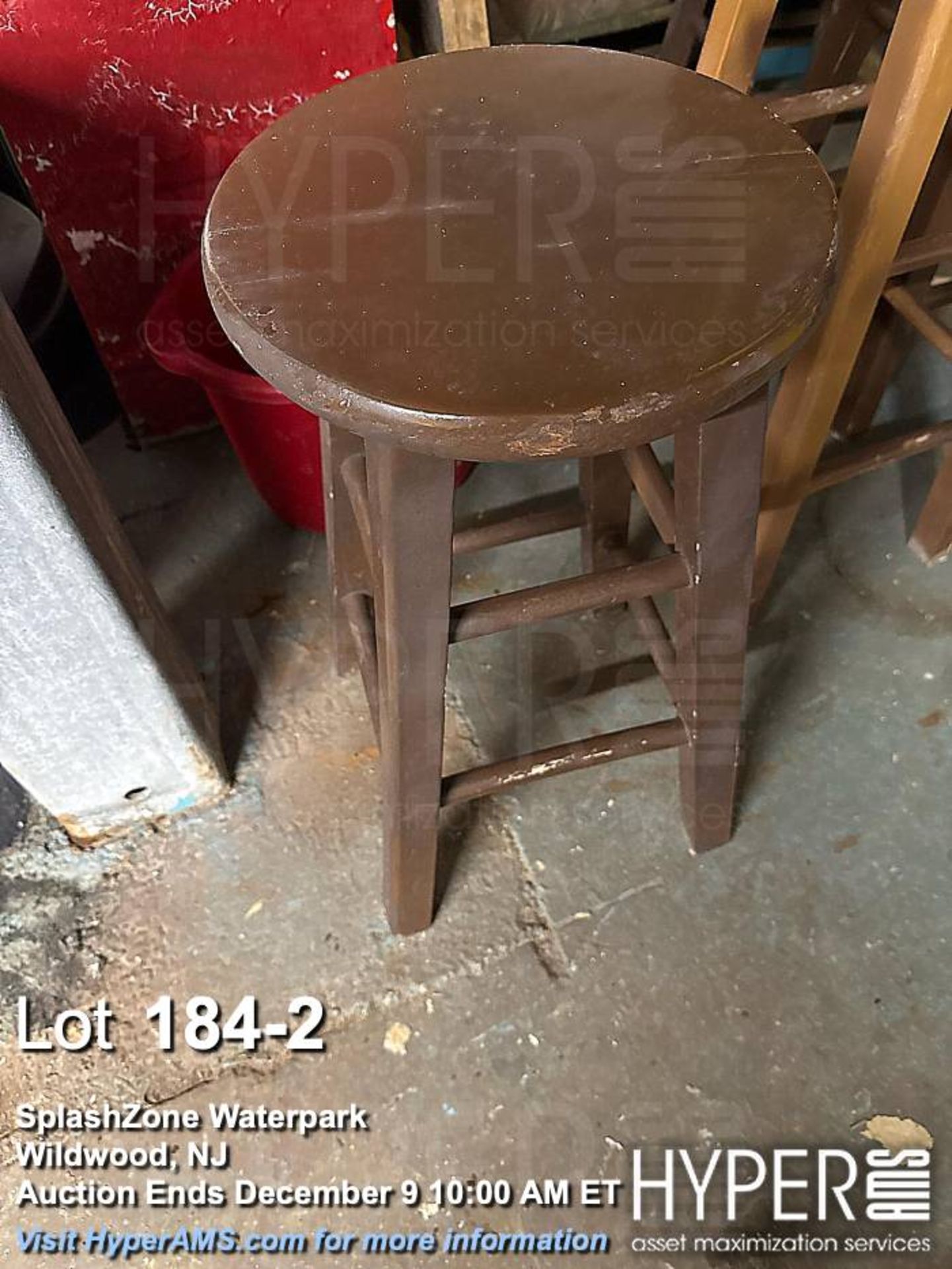 Lot apx (10) wooden barstools - Image 2 of 3