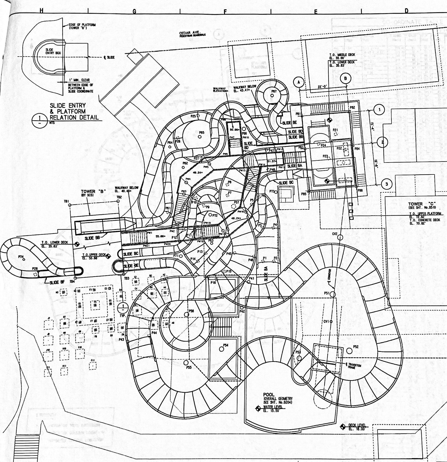 WhiteWater West Industries Slide attraction with (6) slides including "B" and "C" towers, bridges, w - Image 57 of 60
