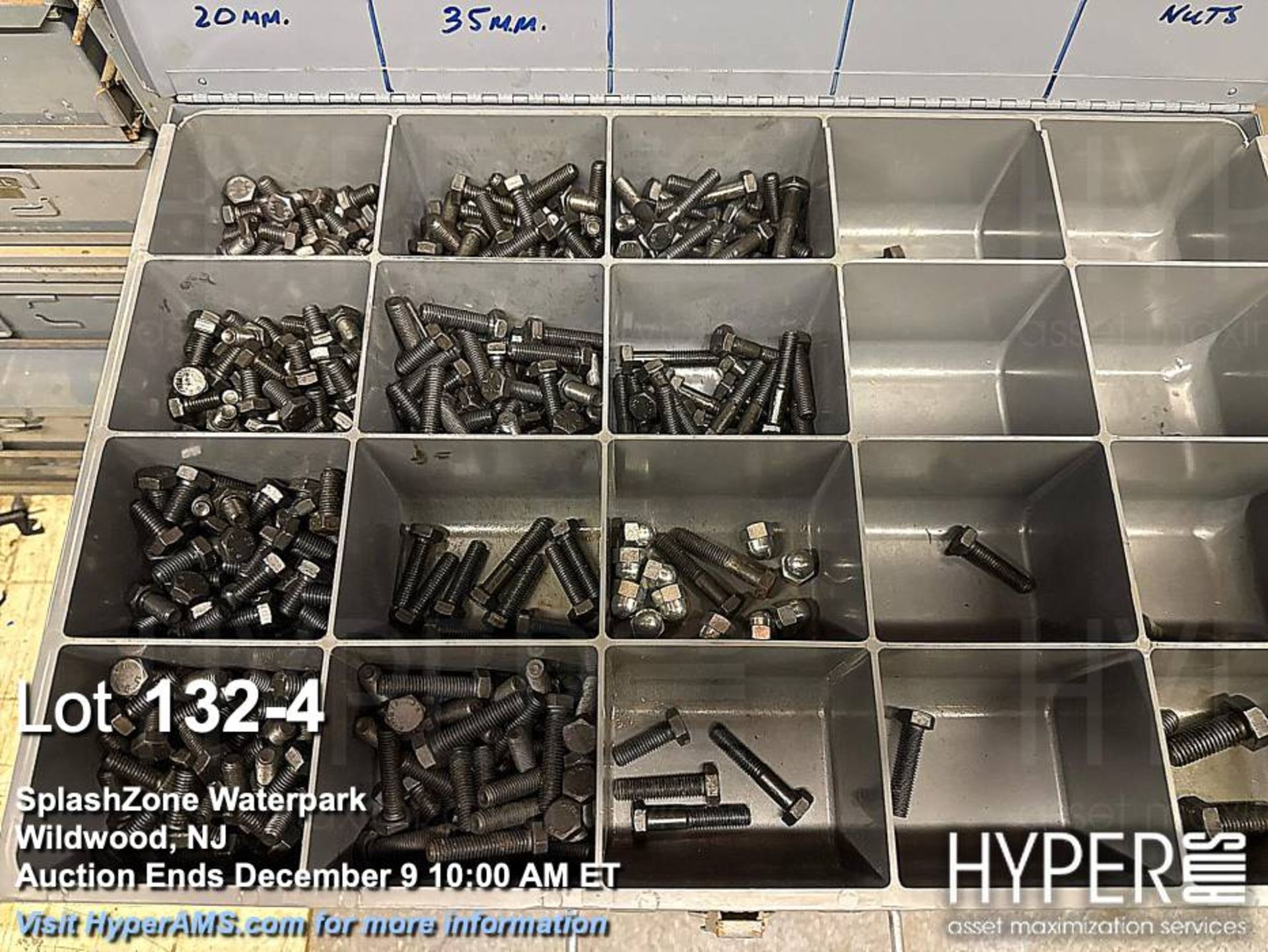 Metal Hardware Storage Cabinets with Assorted Fasteners - Image 4 of 5
