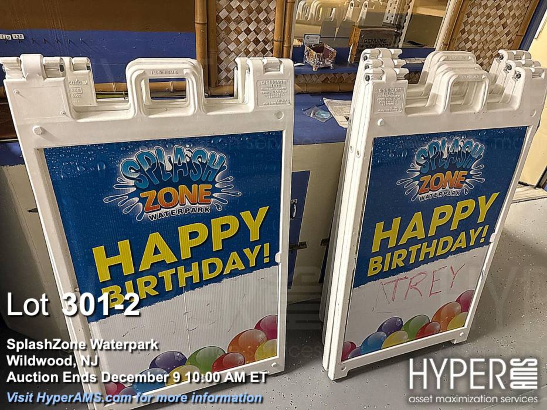 Lot (7) Signicade Deluxe A-frame Sign Stand, Plastic, White, Double-sided - Image 2 of 3