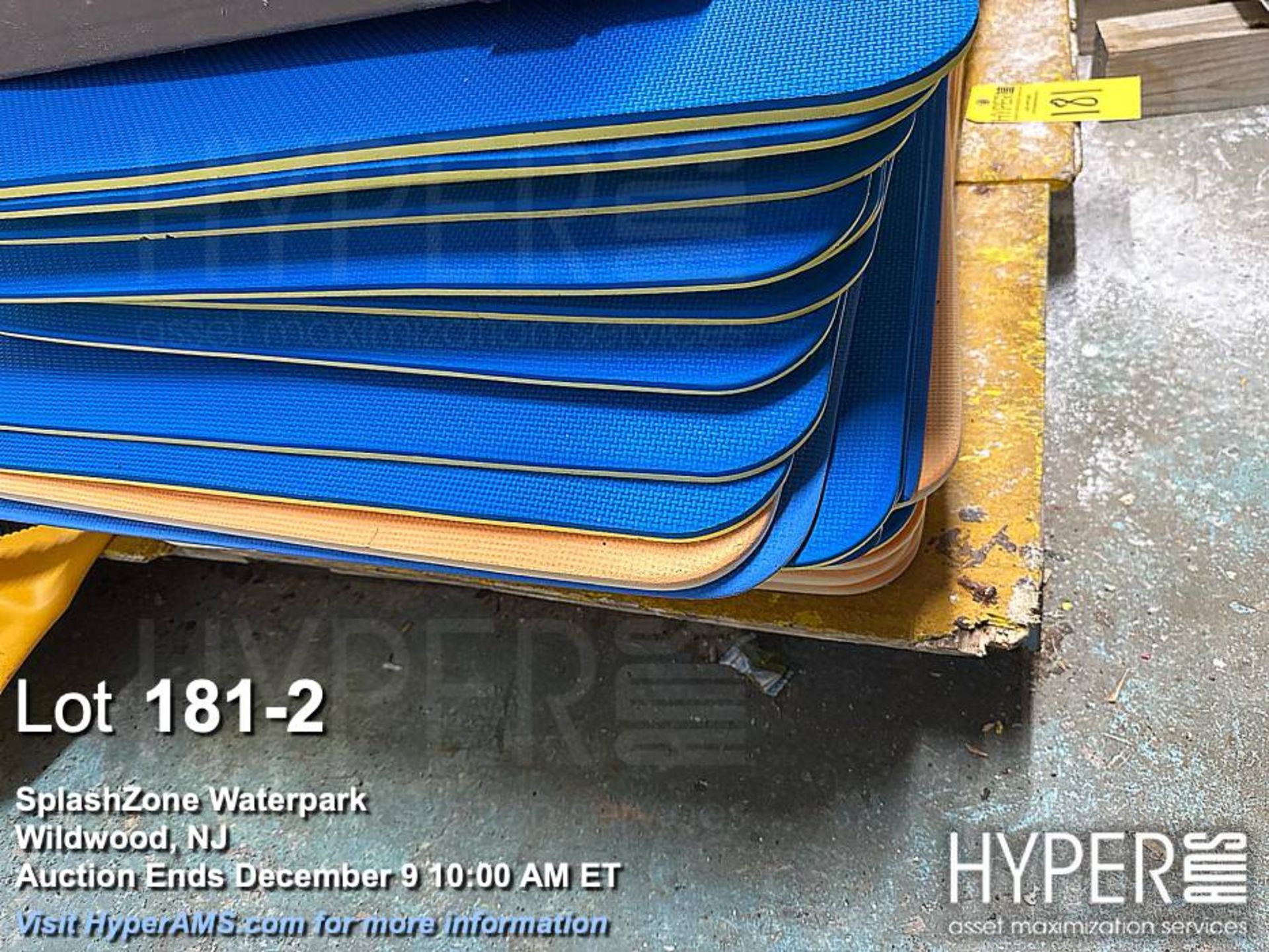 Blue & Orange EVA Foam Exercise Mats, Textured, Approx. 68"x24", storage bin - Image 2 of 4