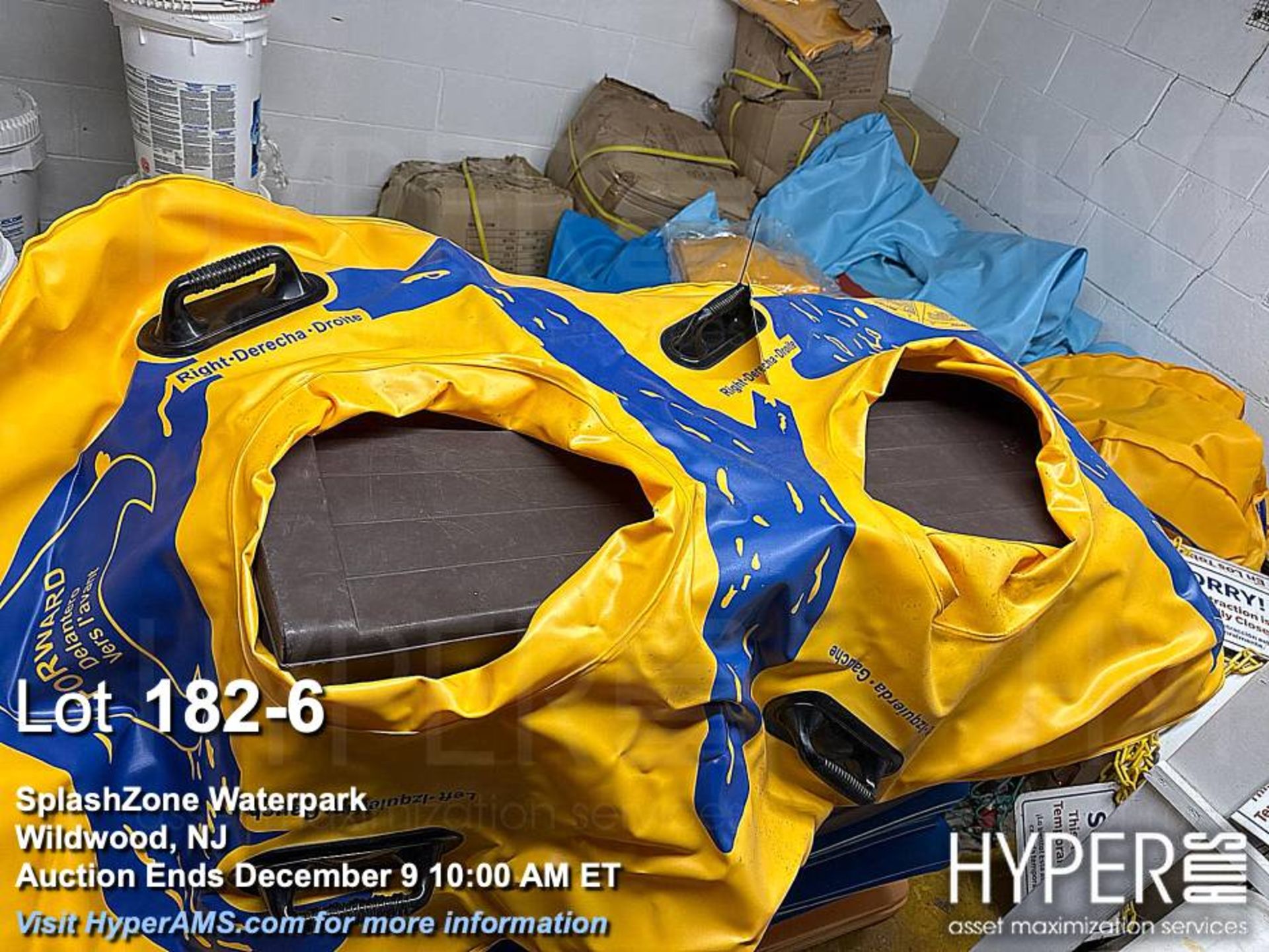 ZPRO ZC8V48 Inflatable Waterpark Tubes, Yellow & Blue, approximately 48 inches in diameter, 2-person - Image 6 of 8