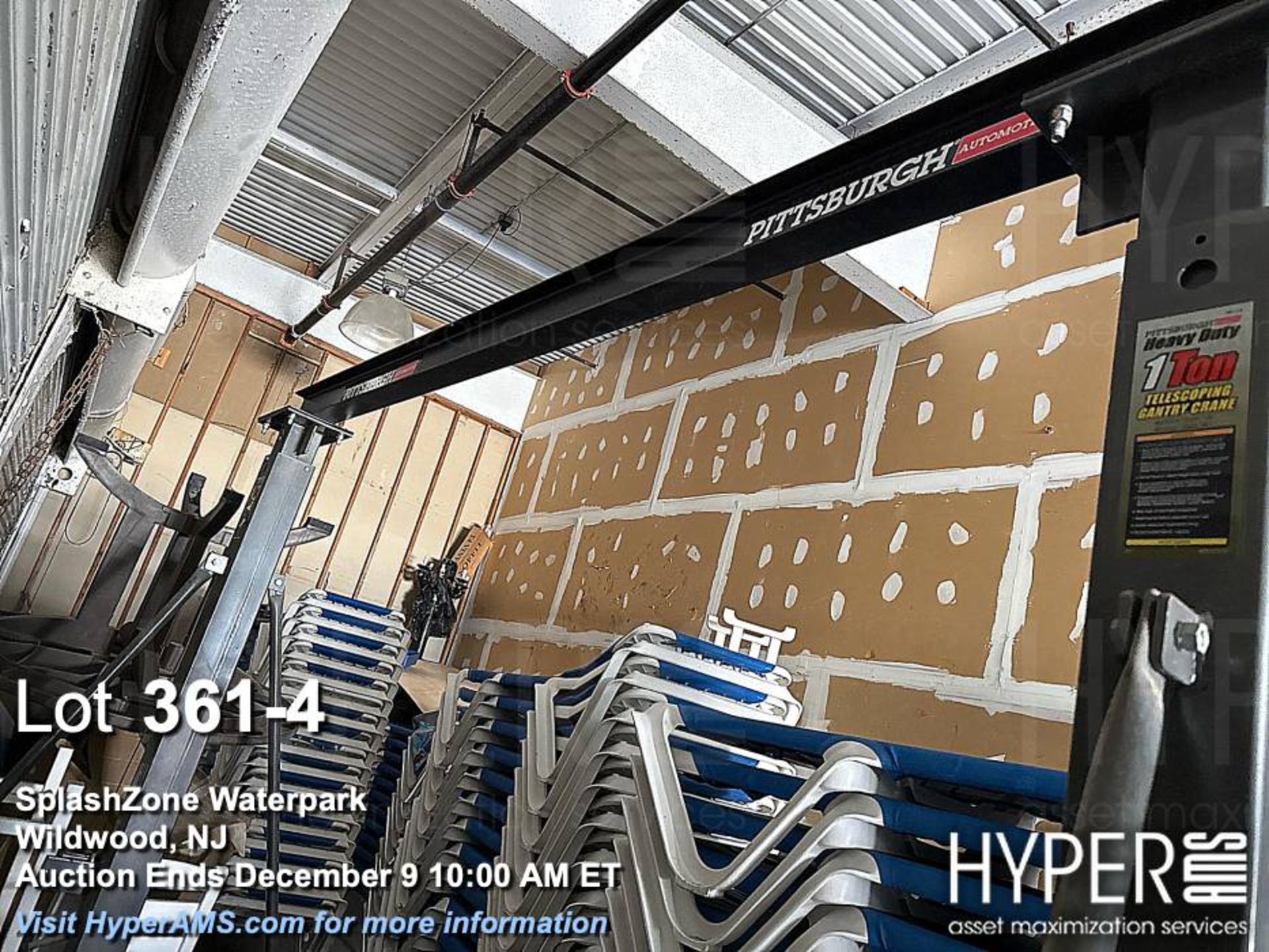 Pittsburgh Automotive 1 Ton Telescoping Gantry Crane, Max Height 148", Black - Image 4 of 4