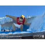 SplashZone Surfer-Dude entry sign, Roof-mounted, overall display approximately 45' linear