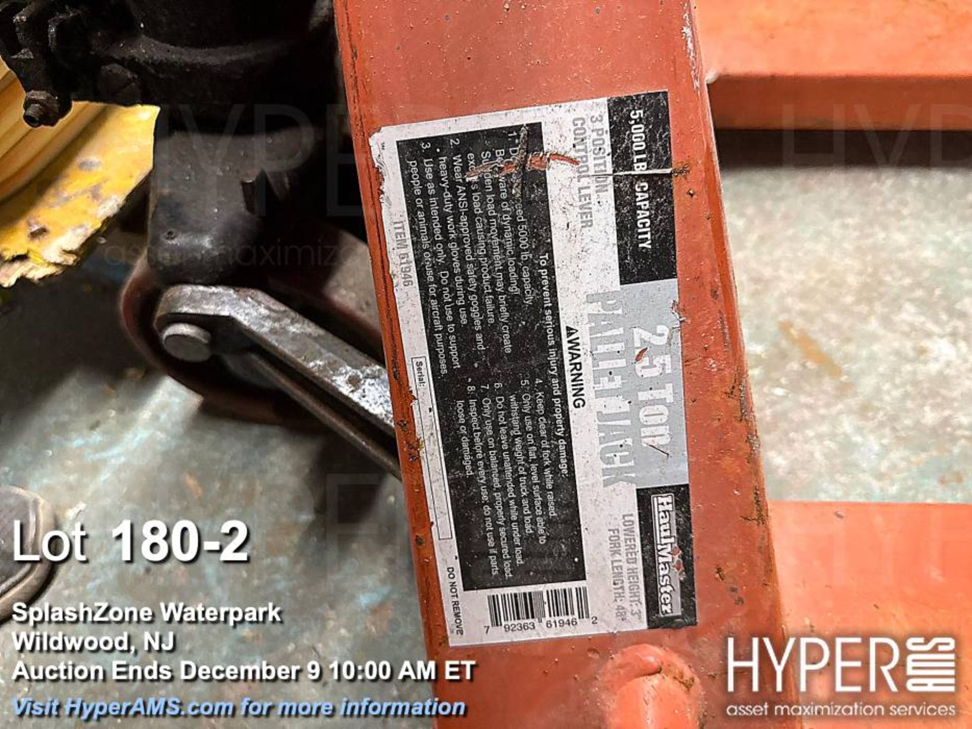 2.5 Ton Pallet Jack, Orange, Metal Construction, Standard Handle - Image 2 of 2