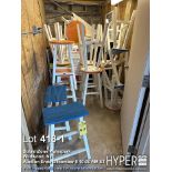 Polywood Bar Stools, White with Color Accents, 16 Pieces