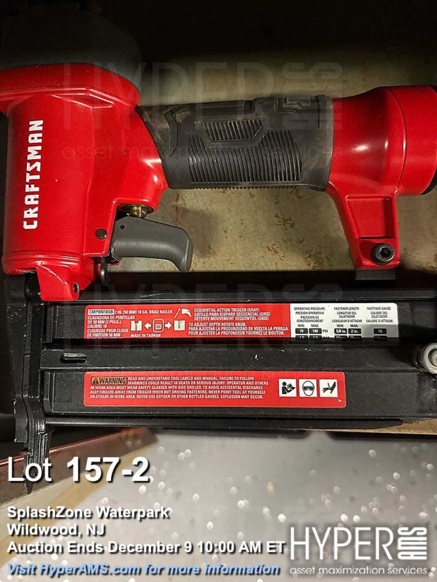 Lot of (3) nailers: Porter Cable BN125A, Craftsman, Blue Hawk Pneumatic Brad Nailers, 18 Ga - Image 2 of 5
